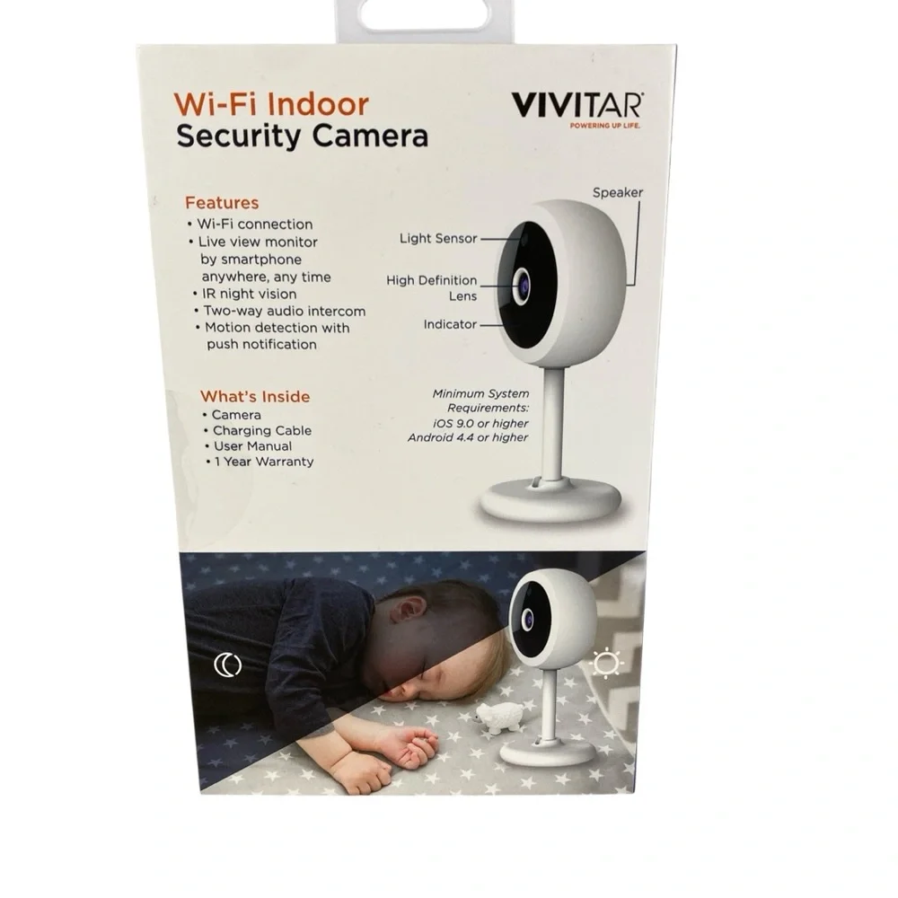Vivitar White Wi-Fi Indoor Security Camera